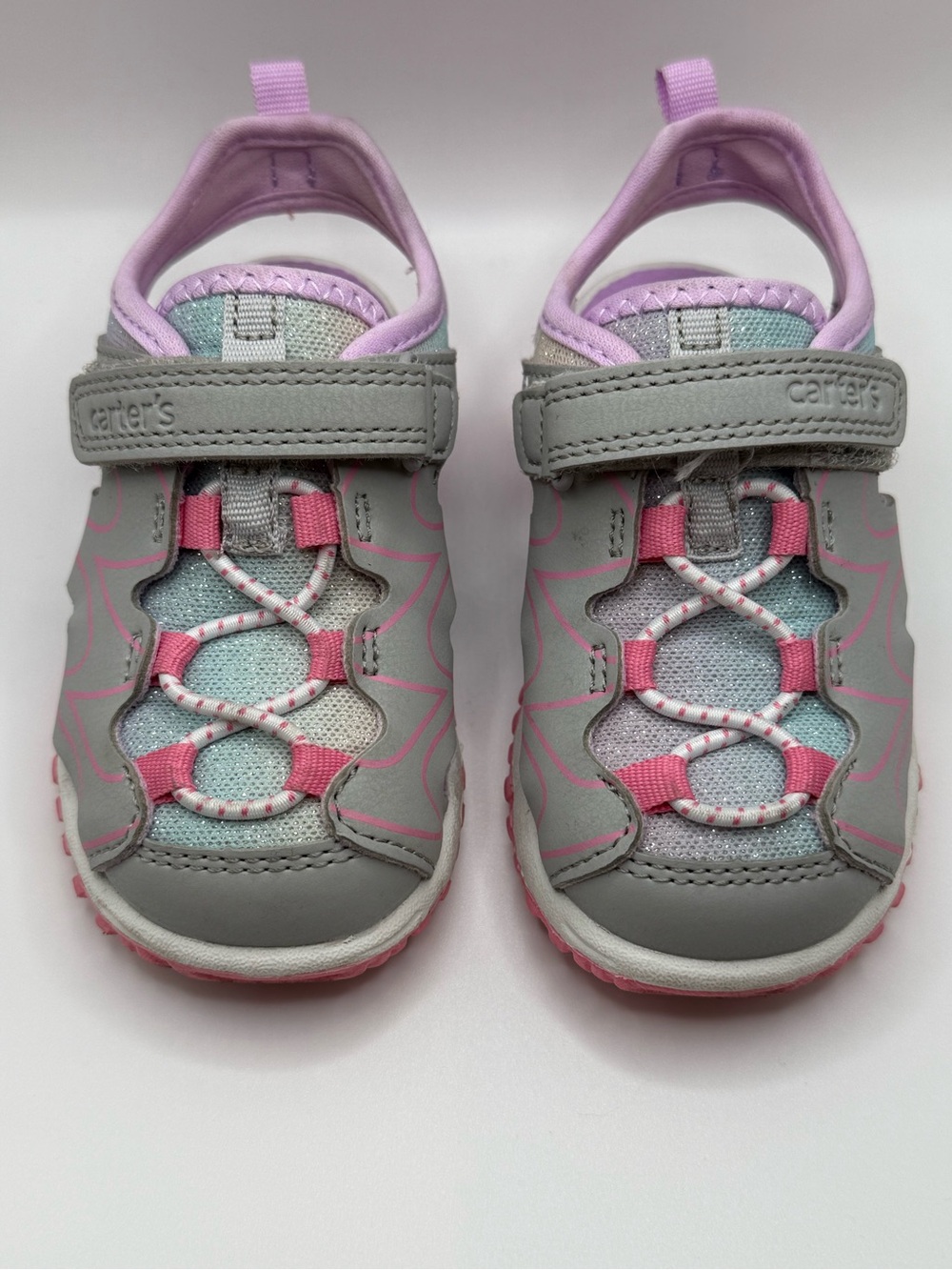 Carter's Gray and Pink Girls' Closed-Toe Sport Sandals
